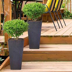 IDEALIST Lite Tall Tapered Contemporary Light Concrete Planter Set
