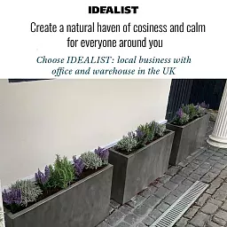 IDEALIST Lite Contemporary Light Concrete High Trough Planter