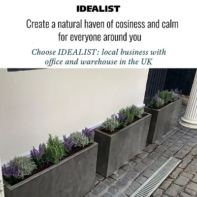 IDEALIST Lite Contemporary Light Concrete High Trough Planter