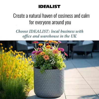 IDEALIST Lite Honeycomb Style Cylinder Round Outdoor Planter