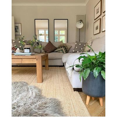 IDEALIST Lite Ribbed Cylinder Planter on Legs, Round Pot Plant Stand Indoor