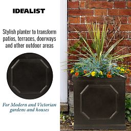 IDEALIST Lite Faux Lead Chelsea Box Square Light Concrete Planter