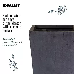 IDEALIST Lite Tall Tapered Contemporary Light Concrete Planter Set