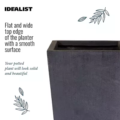 IDEALIST Lite Tall Tapered Contemporary Light Concrete Planter Set