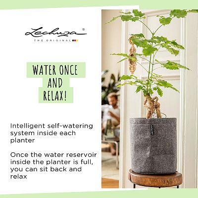 LECHUZA TRENDCOVER Round Self-watering Planter