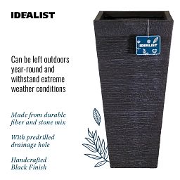 IDEALIST Lite Ribbed Light Concrete Tapered Planter