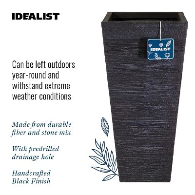 IDEALIST Lite Ribbed Light Concrete Tapered Planter