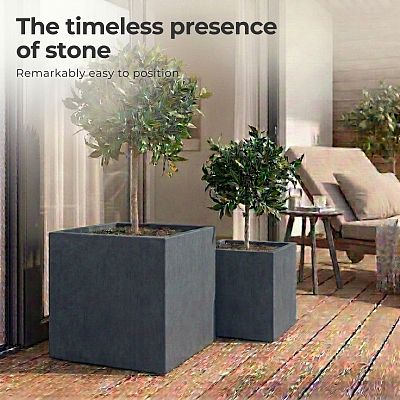 IDEALIST Lite Square Box Contemporary Light Concrete Planter