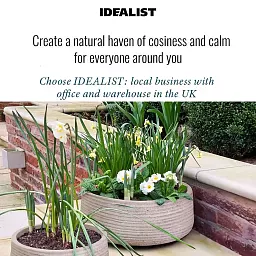 IDEALIST Lite Large Ribbed Light Concrete Bowl Planter