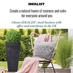 IDEALIST Lite Ribbed Light Concrete Tapered Planter