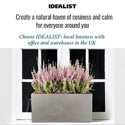 IDEALIST Lite Contemporary Light Concrete Trough Planter Set