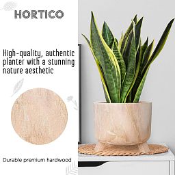 HORTICO GROWER Wooden House Planter with Legs, Indoor Plant Pot Stand with Waterproof Liner