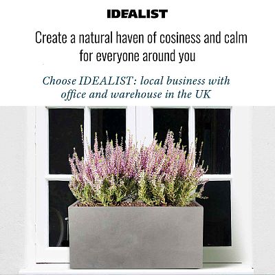 IDEALIST Lite Contemporary Light Concrete Trough Planter