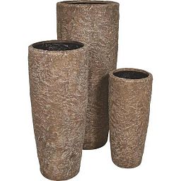 Rocky Round Tall Polystone Outdoor Planter