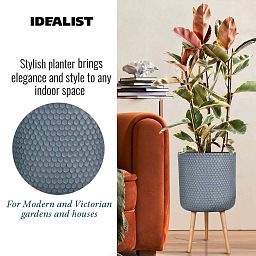 IDEALIST Lite Honeycomb Style Cylinder Planter on Legs, Round Pot Plant Stand Indoor
