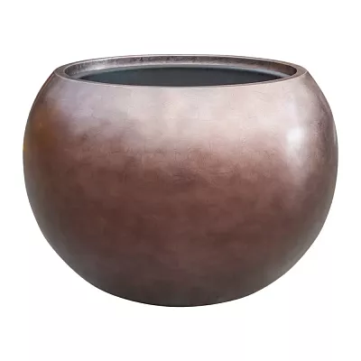 Metallic Couple Round Indoor Planter