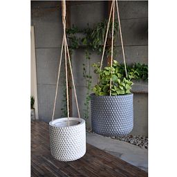 IDEALIST Lite Honeycomb Style Table and Hanging Cylinder Round Plant Pot Dual Use Indoor Planter
