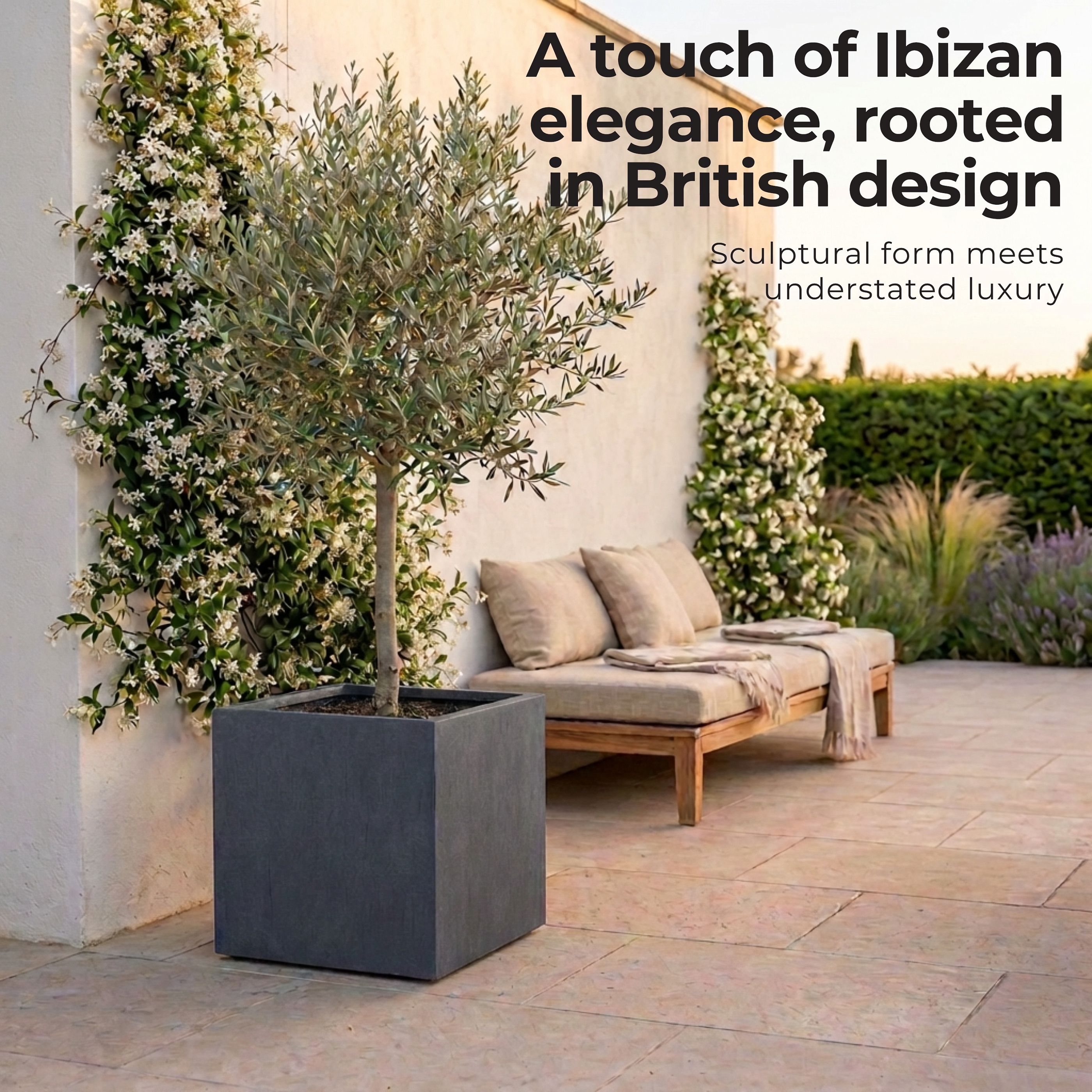 IDEALIST Lite Square Box Contemporary Light Concrete Planter