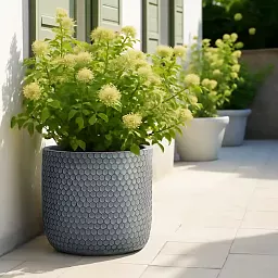 IDEALIST Lite Honeycomb Style Cylinder Round Outdoor Planter