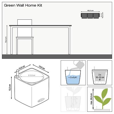 LECHUZA Green Wall Home Kit Color Indoor Self-watering Planter