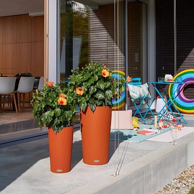 LECHUZA CILINDRO Color Round Tall Poly Resin Self-watering Planter