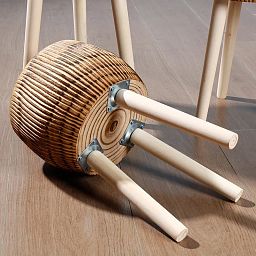HORTICO RIBBED Wooden House Planter with Legs, Tall Indoor Plant Pot Stand with Waterproof Liner
