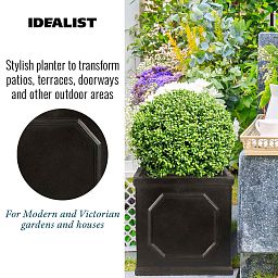 IDEALIST Lite Faux Lead Chelsea Box Square Light Concrete Planter