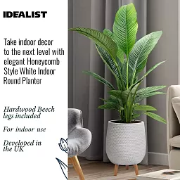 IDEALIST Lite Honeycomb Style Egg Planter on Legs, Round Pot Plant Stand Indoor