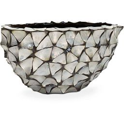 SHELL Oval Polystone Planter