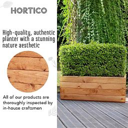 Rustic Scandinavian Redwood Open Trough Outdoor Planter Made in UK by HORTICO