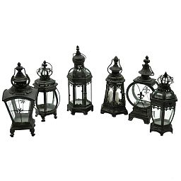 6 Assorted Metal Garden Lanterns by Minster