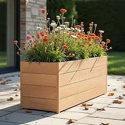 Hardwood Sevilla Trough Wood Outdoor Planter