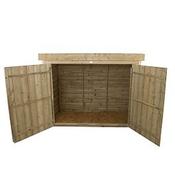 Installed Outdoor Pressure Treated Wooden Overlap Pent Outdoor Store by Forest Garden
