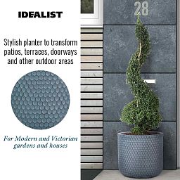 IDEALIST Lite Honeycomb Style Cylinder Round Outdoor Planter