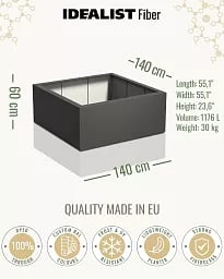 PURE Low Cube Outdoor Fiberglass Planter