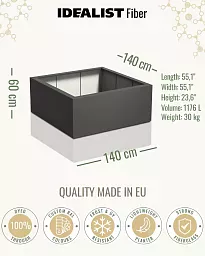 PURE Low Cube Outdoor Fiberglass Planter