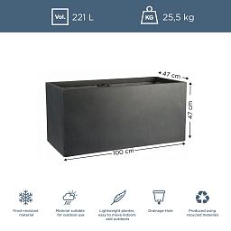 IDEALIST Lite Contemporary Light Concrete Trough Planter