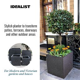 IDEALIST Lite Square Box Contemporary Marble Light Concrete Planter