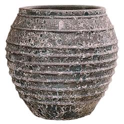 Lava Ceramic Large Ribbed Planter | Indoor and Outdoor Plant Pot