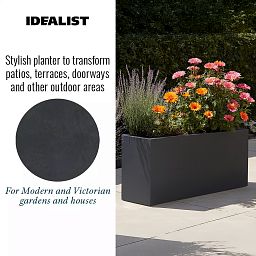 IDEALIST Lite Contemporary Light Concrete High Trough Planter