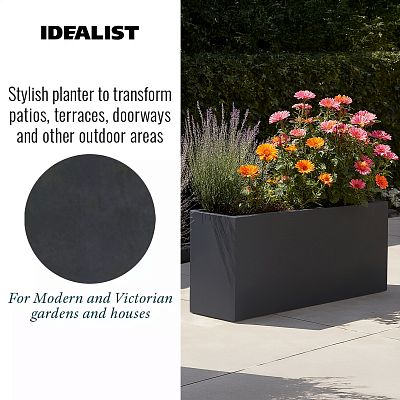 IDEALIST Lite Contemporary Light Concrete High Trough Planter