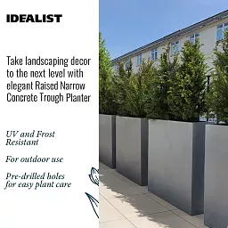 IDEALIST Lite Narrow Contemporary Light Concrete Trough Planter