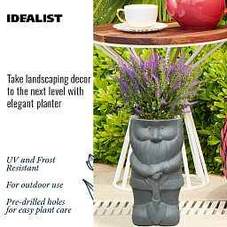 IDEALIST Lite Gnome with a Shovel Oval Plant Pot Outdoor