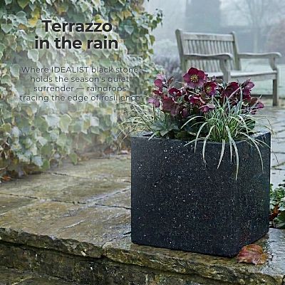 IDEALIST Lite Square Box Contemporary Marble Light Concrete Planter