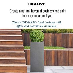 IDEALIST Lite Tall Square Contemporary Light Concrete Planter