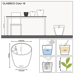 LECHUZA CLASSICO Color Round Poly Resin Self-watering Planter