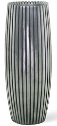 Lines Round Tall Polystone Indoor Planter