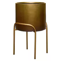 Gradient Cylinder Planter + High Plant Stand | Polyresin Indoor Plant Pot