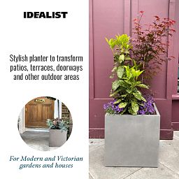 IDEALIST Lite Square Box Contemporary Light Concrete Planter