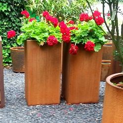 Andes High Cube Corten Steel Outdoor Planter